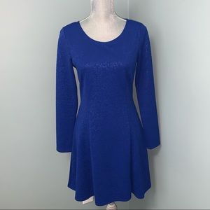 JOLIE women’s Blue long sleeve mini cocktail Dress wedding guest size small